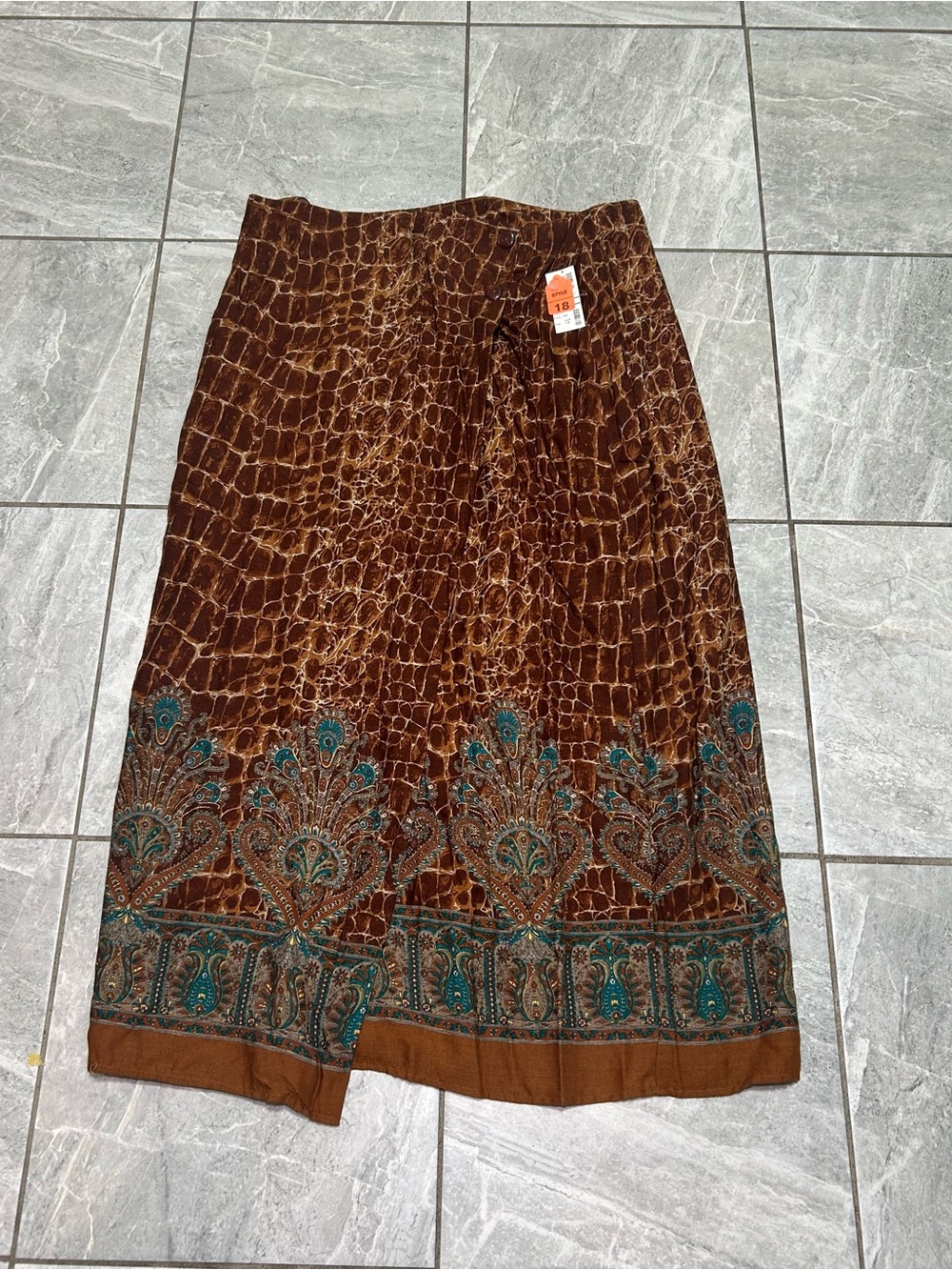 Vintage Resource Size 18 Boho Paisley Midi Skirt NWT Deadstock